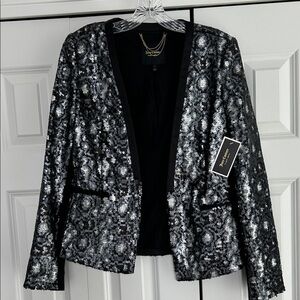 Juicy Couture Black and Silver Sequin Blazer